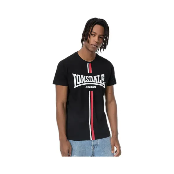 Lonsdale Herren T-Shirt Normale Passform Altandhu Black/White/Red M 117350 thumbnail
