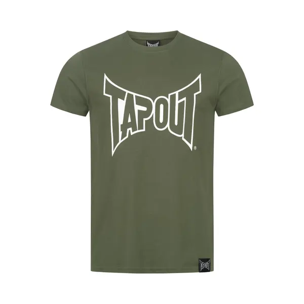 Tapout Herren T-Shirt Lifestyle Basic Tee Normale Passform, Olive/Ecru, L thumbnail