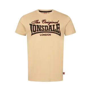 Lonsdale Male-Adult Cotha T-Shirt, Sand/Black/Red, Xxl Eu
