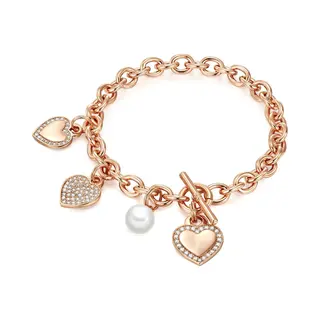 Lulu & Jane Armband Rose-goud / Parelwit