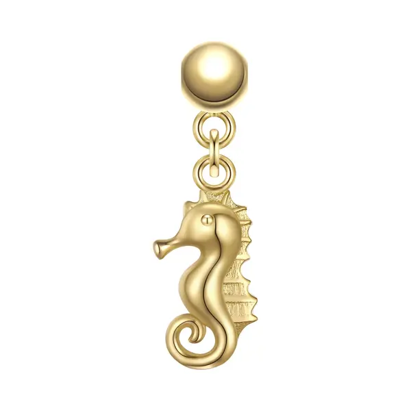 Glanzstücke München Charm-Einhänger Seepferdchen Gelbgold, Mit Seepferdchen thumbnail