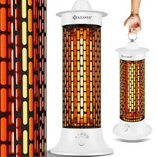 Kesser® Elektrische Kachel 1200W Terrasverwarmer Energiezuinig Infrarood Verwarming Staand Heater IP55 Verwarmer - Wit