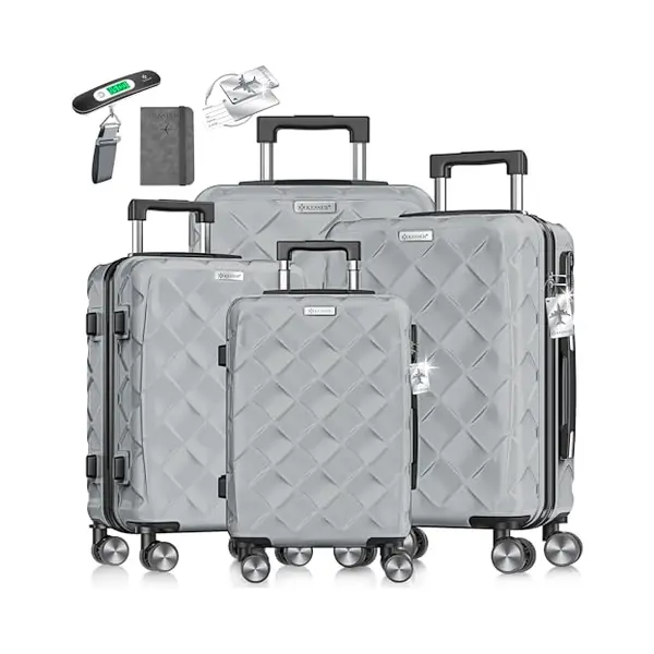 Kesser® Reisekoffer Set 4-teilig | Kofferset Abs Hartschalenkoffer Mit Zahlenschloss, Kofferwaage & Reisebrieftasche 360° Rollen | Handgepäck & thumbnail