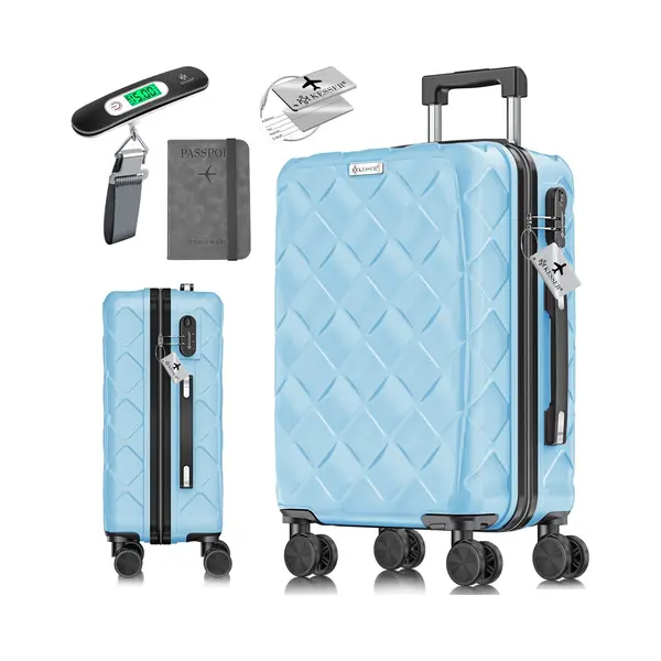Kesser Hartschalen-Trolley Reisekoffer, 4 Rollen, Abs Hartschalenkoffer Mit Zahlenschloss Kofferwaage & Reisebrieftasche thumbnail