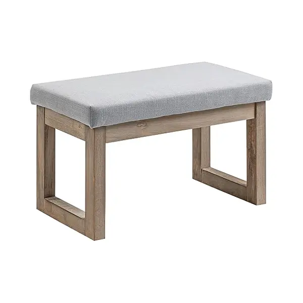 Fußbank Fußhocker Polsterhocker Mit Leinenoptik, Sitzhocker Mit Holzbeine, Eingangbank Für Wohnzimmer, Schlafzimmer, Grau, 68 X 38 X 42 Cm - Homcom thumbnail