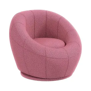 Homcom Drehbarer Loungesessel Plüschsessel Einzelsessel Bis 120 Kg Belastbar, Rosa, Ideal Für Wohnzimmer & Entspannung Aosom.de