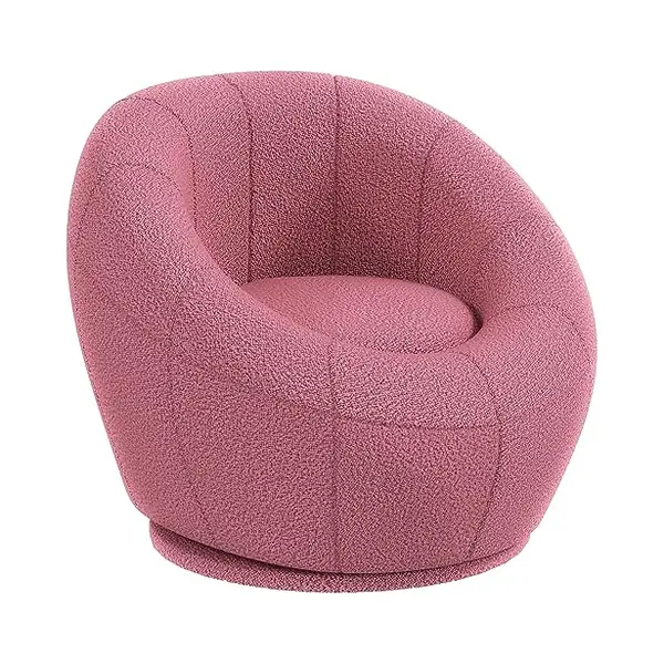 Homcom Drehbarer Loungesessel Plüschsessel Einzelsessel Bis 120 Kg Belastbar, Rosa, Ideal Für Wohnzimmer & Entspannung Aosom.de thumbnail