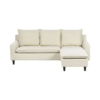 Beliani - Ecksofa Hellbeige Polsterbezug L-förmig Linksseitig Universal Traditionell Wohnzimmer