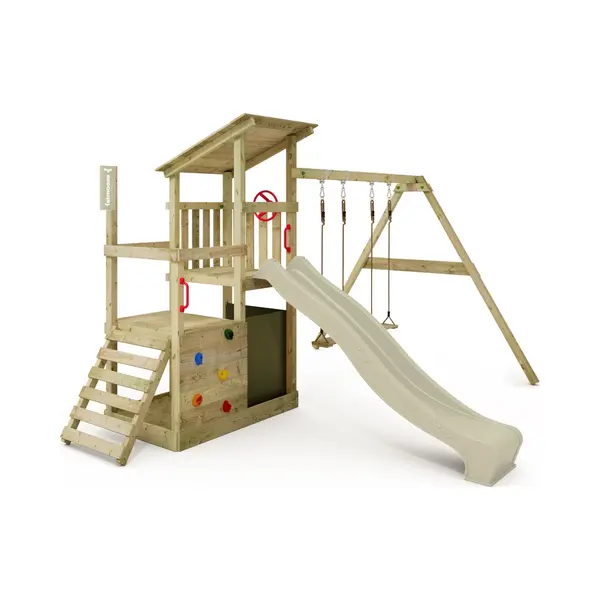 Fatmoose FruityForest Fun Xxl Sage Green Swing Tower With Sand Pit, Ladder And Garden Play Accessories thumbnail