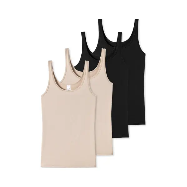 Schiesser Onderhemd 'Essentials' Beige / Zwart thumbnail