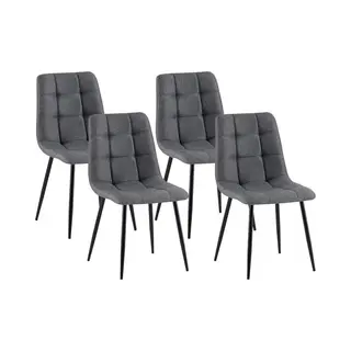 Clp 4er Set Esszimmerstühle Antibes Stoff Dunkelgrau