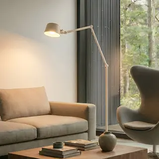 Lucande Vloerlamp Silka, 216 Cm, Beige, Verstelbaar, E27