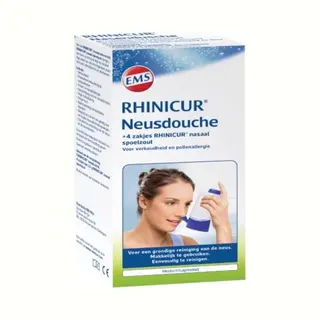 Rhinicur Dusche Nasal + Spülung Salz | 1 Stück + 4 Beutel