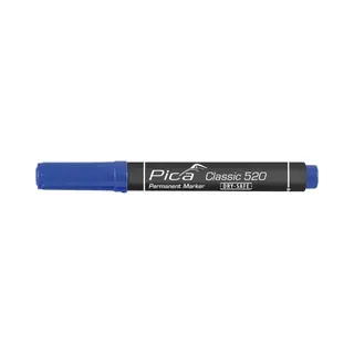 Pica 520/41 Marker/Permanentmarker Classic Farbe, Blau | Permanent-Tinte Auf Alkoholbasis | Wasser Und- Abriebfest | Bis Zu 48h Offen Lagerfähig |