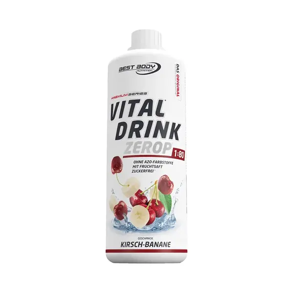 Best Body Nutrition Vital Drink Zerop, Grüntee-Limette, Original Getränkekonzentrat, Sirup, Zuckerfrei, 1, 80 Ergibt 80 Liter Fertiges Getränk, 1 L thumbnail