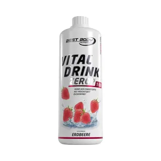 Best Body Nutrition Vital Drink Zerop® - Erdbeere, Original Getränkekonzentrat - Sirup - Zuckerfrei, 1, 80 Ergibt 80 Liter Fertiggetränk, 1000 Ml