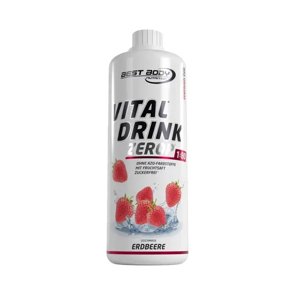 Best Body Nutrition Vital Drink Zerop® - Erdbeere, Original Getränkekonzentrat - Sirup - Zuckerfrei, 1, 80 Ergibt 80 Liter Fertiggetränk, 1000 Ml thumbnail