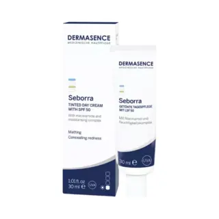 Dermasence Seborra Getönte Tagespflege Mit Lsf 50, 30 Ml – Grüne Creme Gegen Rötungen Und Pickel, Kaschiert Unreinheiten, Mattierend, Hoher