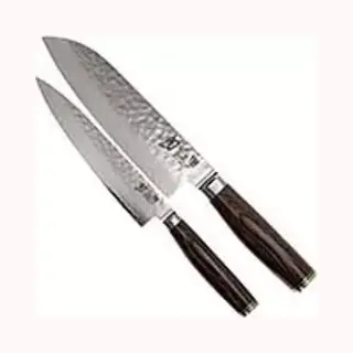 Kai Shun Premier Tim Mälzer Japanisches Küchenmesser 2er Set - Santoku 18 Cm Klingenlänge + Allzweckmesser 16, 5 Cm Klingenlänge - Damastmesser 32