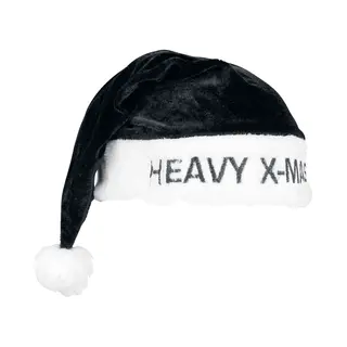 Heavy X-Mas Christmas Hat Beanie Black White