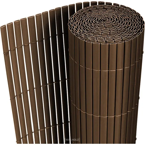 neu.haus Flexibele Tuinscherm Balkonscherm Pvc 0, 9x3 M Bruin thumbnail