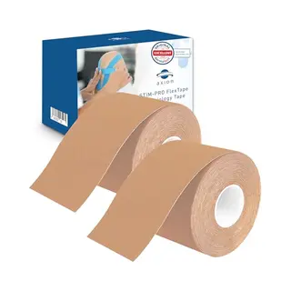 Axion® - Kinesiologie Sporttape 2-delige Set - Rollen Van 5mx5cm - Huidkleurig - Waterdicht