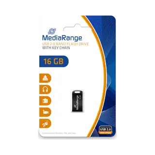 MediaRange MR921 Usb flash drive 16 Gb Usb Type-A 2.0 Zwart
