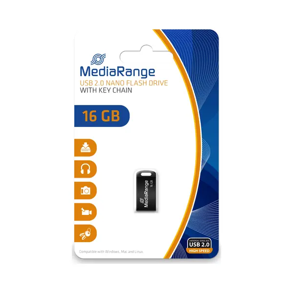 MediaRange MR921 Usb flash drive 16 Gb Usb Type-A 2.0 Zwart thumbnail