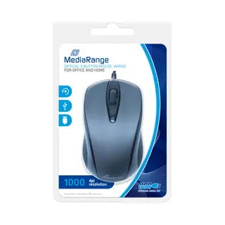MediaRange MROS201 Maus Büro Beidhändig Usb Typ-A Optisch 1000 Dpi