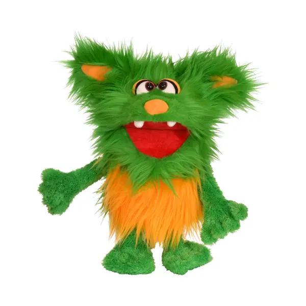 Living Puppets Handpop Monster To Go - Groen Monstertje Van 35 Cm thumbnail