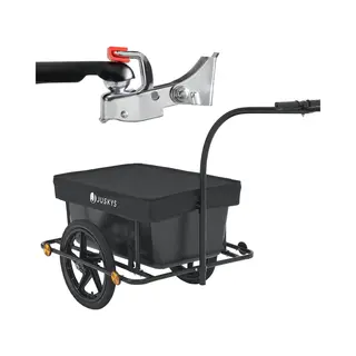 Fahrradanhänger 90 Liter - Lastenanhänger Mit Kupplung & Deichsel - Anhänger Für Fahrrad 40 Kg Zuladung - Transportanhänger Mit Plane - Juskys