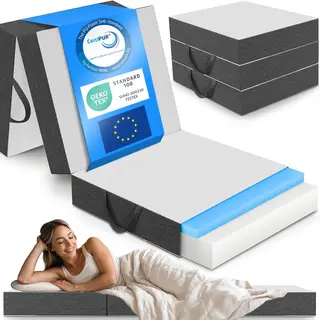 Eloneo Visco-Elastisch Schuim Opvouwbaar Matras - 90x200 Cm, 15 Cm Extra Dikke Vouwmatras, Wasbare Hoes, Multifunctioneel Logeerbed, Reismatras,