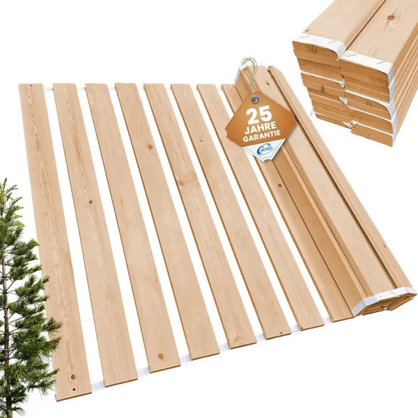 Coemo Rollrost 100x220 Cm - 22 Leisten - Extra Starker Lattenrost Aus Massivholz - Belastbar Bis 250 Kg - Rolllattenrost Für Einzelbett Oder Doppelbetten thumbnail