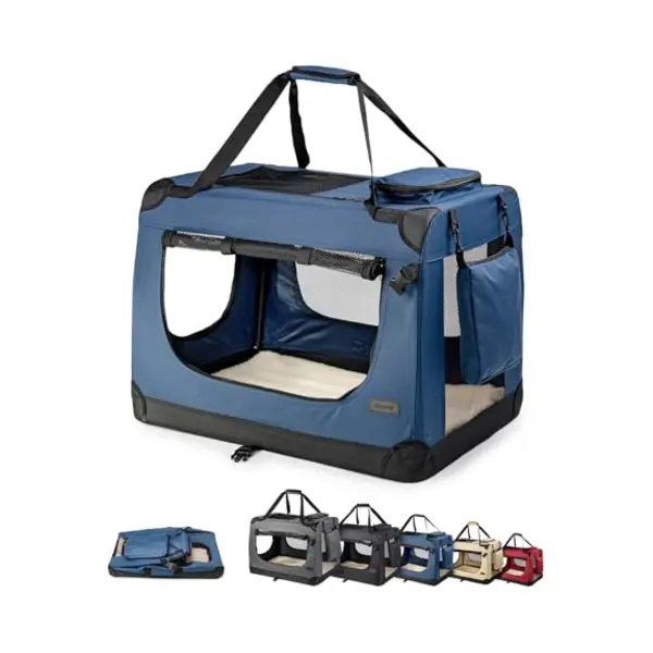 dibea Hondentransportbox, Hondentas, Hondenbox, Opvouwbare Tas Voor Kleine Dieren, (L) 70x52x50 Cm Blauw thumbnail