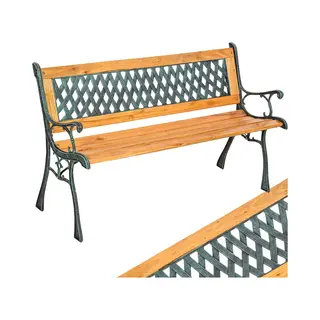 Tectake Garden Bench Tamara In Brown | Size, 2 Seater