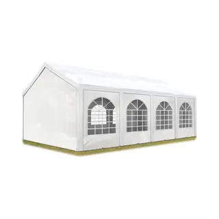 Carpasol Hochwertiges Partyzelt 3x8 M Pavillon Zelt Pe Plane 450 N Gartenzelt Festzelt Wasserdicht Weiß