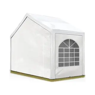 Toolport Hoogwaardige Partytent 4x2 M Van Pe 450 N Zeil Tuintent Feesttent Waterdicht In Wit