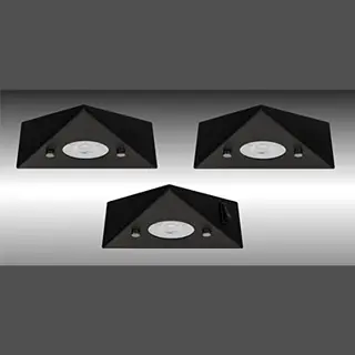 Trango Set Van 3 Led Inbouwspots Cook – 6740-35N – 230V – 3x 4, 8W Warm Wit (3000K) – Driehoekslicht – Keukenkastverlichting Mat Zwart –