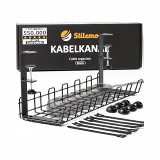 Stilemo Kabelgoot Bureau Klemmen - Cable Management - Kabelhouder Zonder Boren Monteren - Kabelbox 38 Cm - Kabel Organiser Onder Bureau 4.5 Kg
