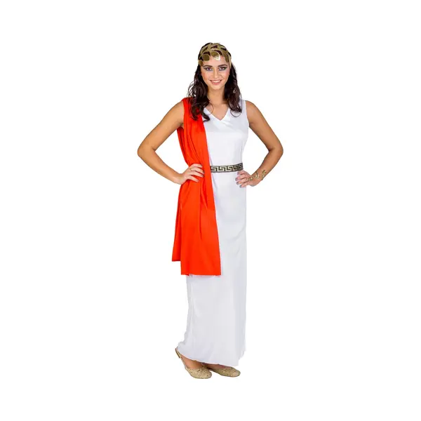 Dressforfun Tectake Frauenkostüm Römische Göttin Venus | Aufgenähte, Rote Schärpe | Bindegürtel Mit Brokatmuster | Goldenes Lorbeer Haarband (Xl thumbnail