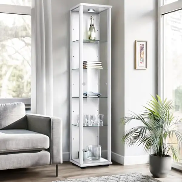 K-Möbel Glasvitrine C1014 (Glasvitrine (176x37x33 Cm) Mit 1 Glastür) Glasvitrine Stehend thumbnail
