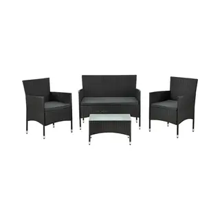 Juskys Gartenlounge-Set Fort Myers, Wetterfeste Polyrattan Sitzgruppe Für 4 Personen