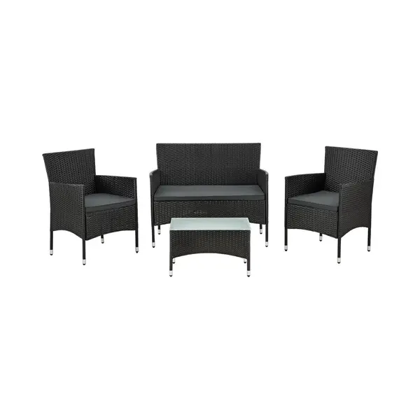 Juskys Gartenlounge-Set Fort Myers, Wetterfeste Polyrattan Sitzgruppe Für 4 Personen thumbnail