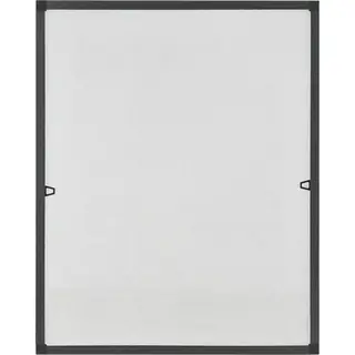 Juskys Fliegengitter Fenster 120x140 Cm – Insektenschutz Mit Alu Rahmen Zum Einhängen, Montage Ohne Bohren, Mücken- & Fliegenschutzgitter – Grau