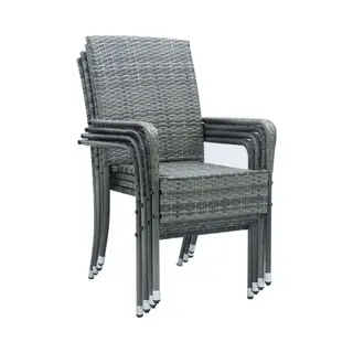 Juskys Polyrattan Gartenstühle Yoro