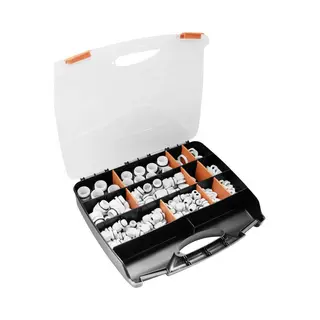 Quadrios 2102CA116 Cable Gland Set 224 Pcs PA66 White In Storage Box