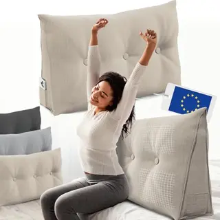 Eloneo Rückenkissen 100 Cm Breit, Keilkissen Für Bett Und Sofa Geeignet, Dreieckiges Lesekissen, Kissen Mit Abnehmbarem Und Waschbarem Bezug, Mit