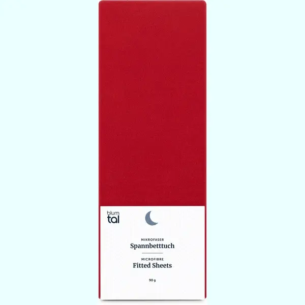 Blumtal® Spannbettlaken Aus Microfaser - Ökotex Zertifiziertes Bettlaken - Spannbetttuch / Bettlaken - 160x200 Cm Spannleintuch - Rot thumbnail