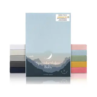 Laleni Oeko-Tex Zertifiziertes Spannbettlaken 40x90 Cm - Baumwollbezug Für Kinderwagen - Hellblau