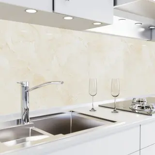 Danario Küchenrückwand Selbstklebend - Glasoptik - Spritzschutz Küche - Versteifte Pet Folie - 0, 8 Mm - Marmor Beige - 60cm X 500cm